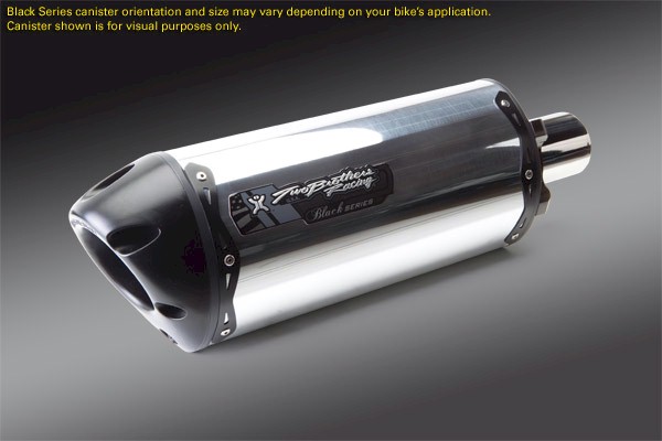 Aluminum Two Brothers Racing S1R Black Series Slip-On Exhaust for 15-18 Kawasaki VERSYS1000ABSLT 
